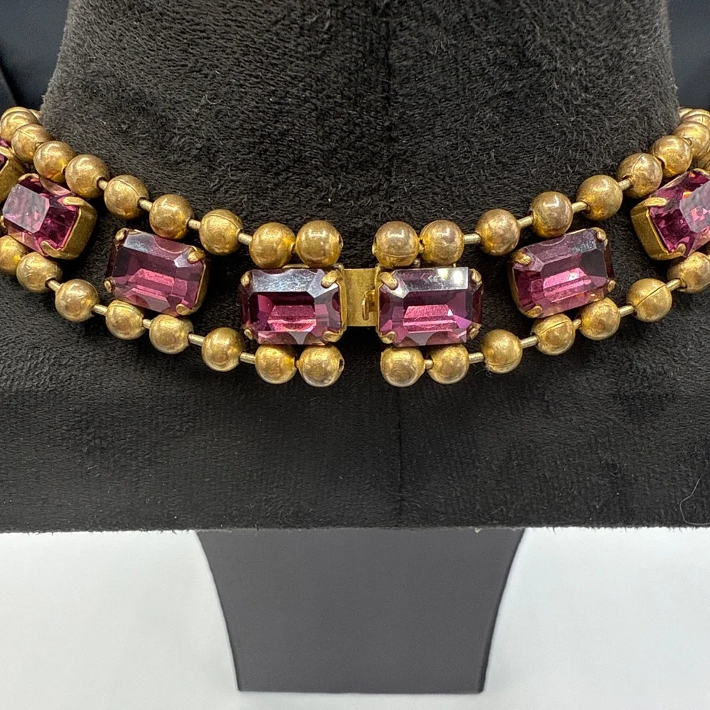 Art Deco amethyst glass necklace - Picture 6 of 14